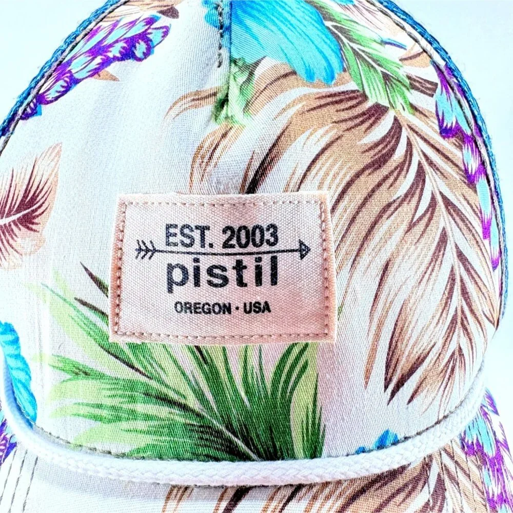 Pistil‎ Tropical Print Rope Trim Womens Snapback Trucker Hat Cap